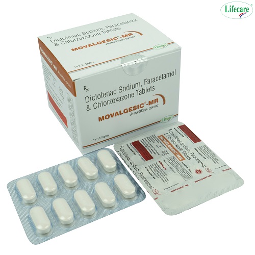 Diclofenac Sodium, Paracetamol & Chlorzoxazone Tablets